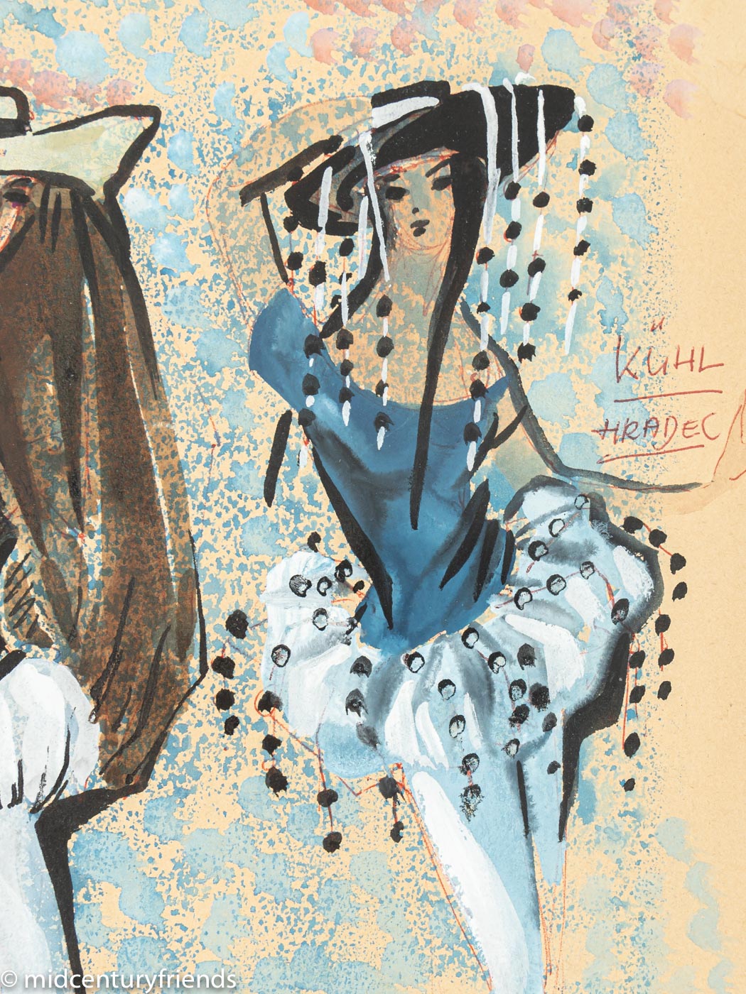 Figurine Staatsoper München, Gouache auf Papier, 48 x 60 cm