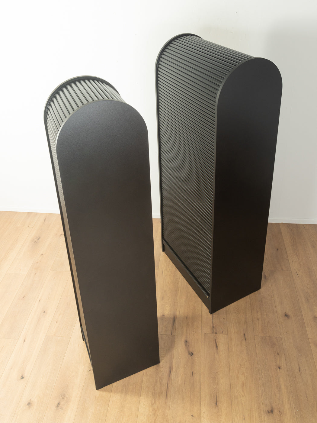 Tambour door cabinet set in the style of Aldo van den Nieuwelaar