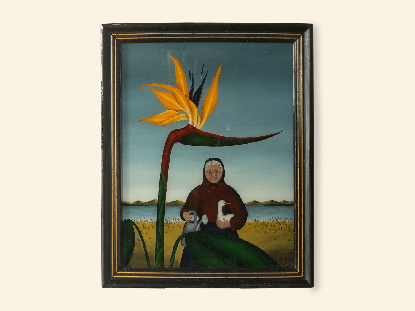Gemälde, Naive Kunst, 28cm x 35cm - Bild 1