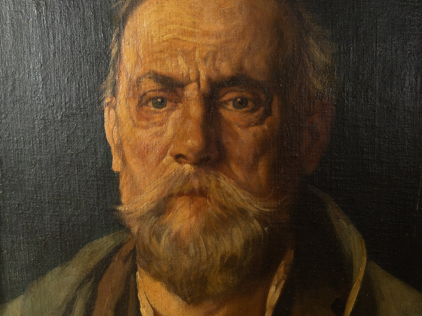 Oil painting on wood, portrait in the style of the Munich School, 54cm x 65cm