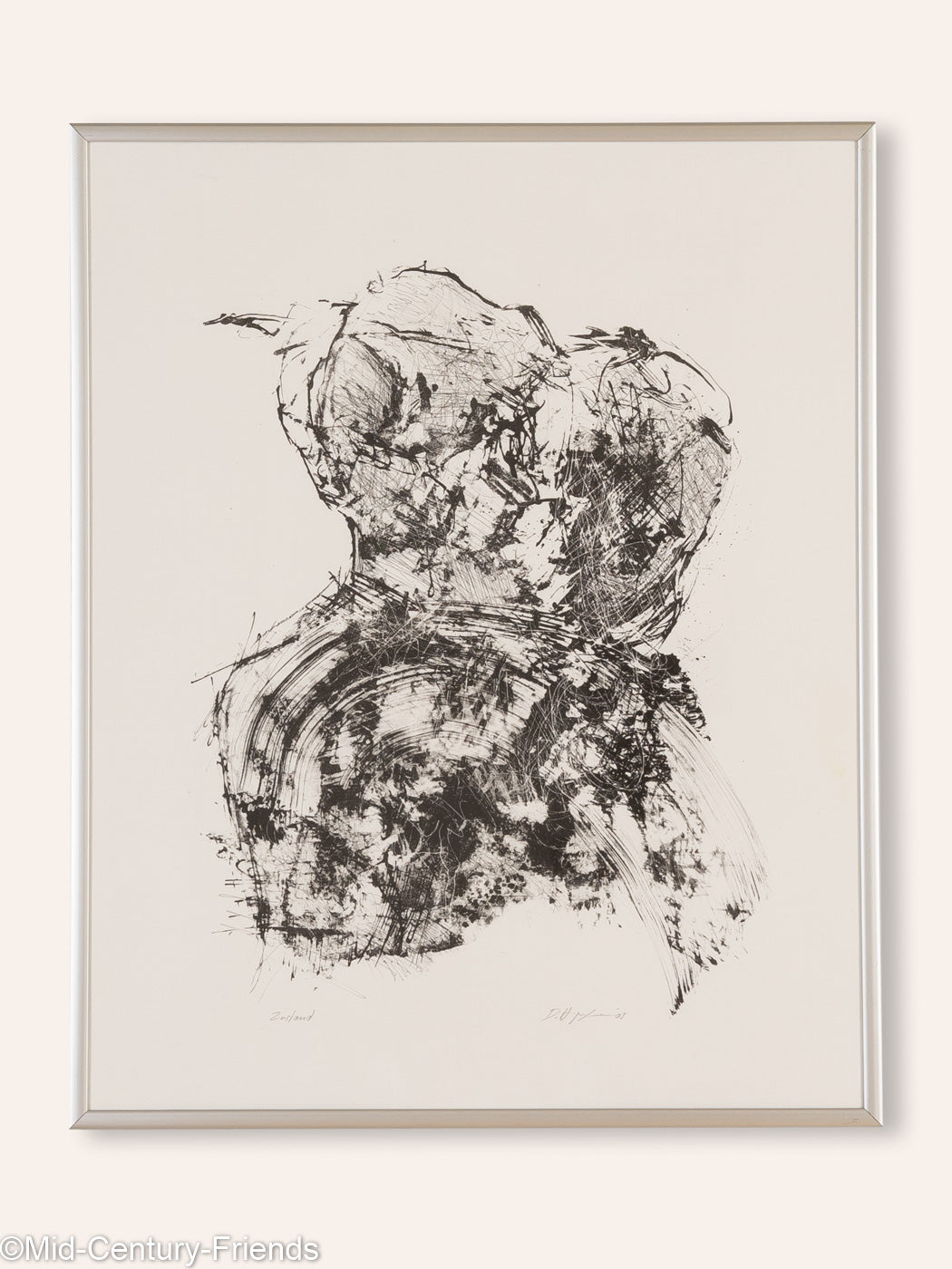 Rose, S/W Holzschnitt, 41 x 51 cm