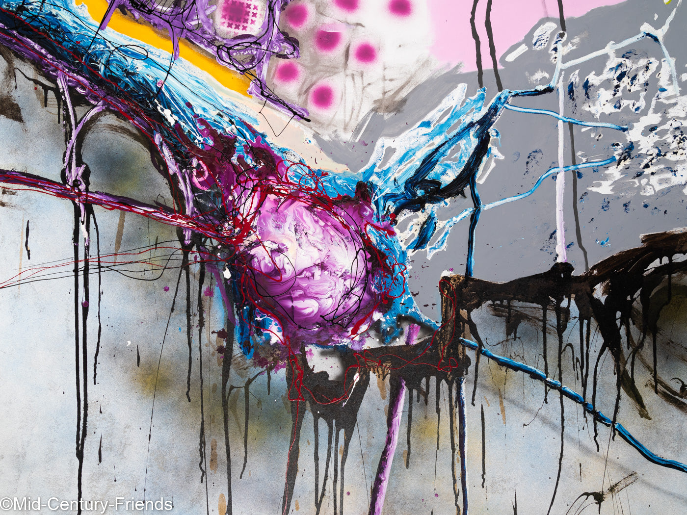 Pink roe, Acryl, Öl und Sprühtechnik auf Leinwand, 120 x 155cm