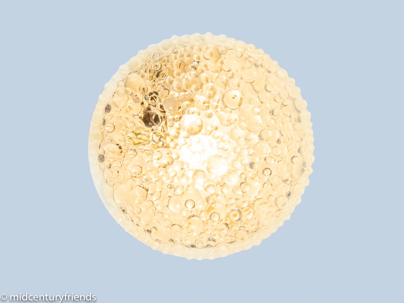 Bubble Glas Wand- und Deckenlampe with bubble glass shade and metal frame by Glashütte Limburg, 1960s vintage