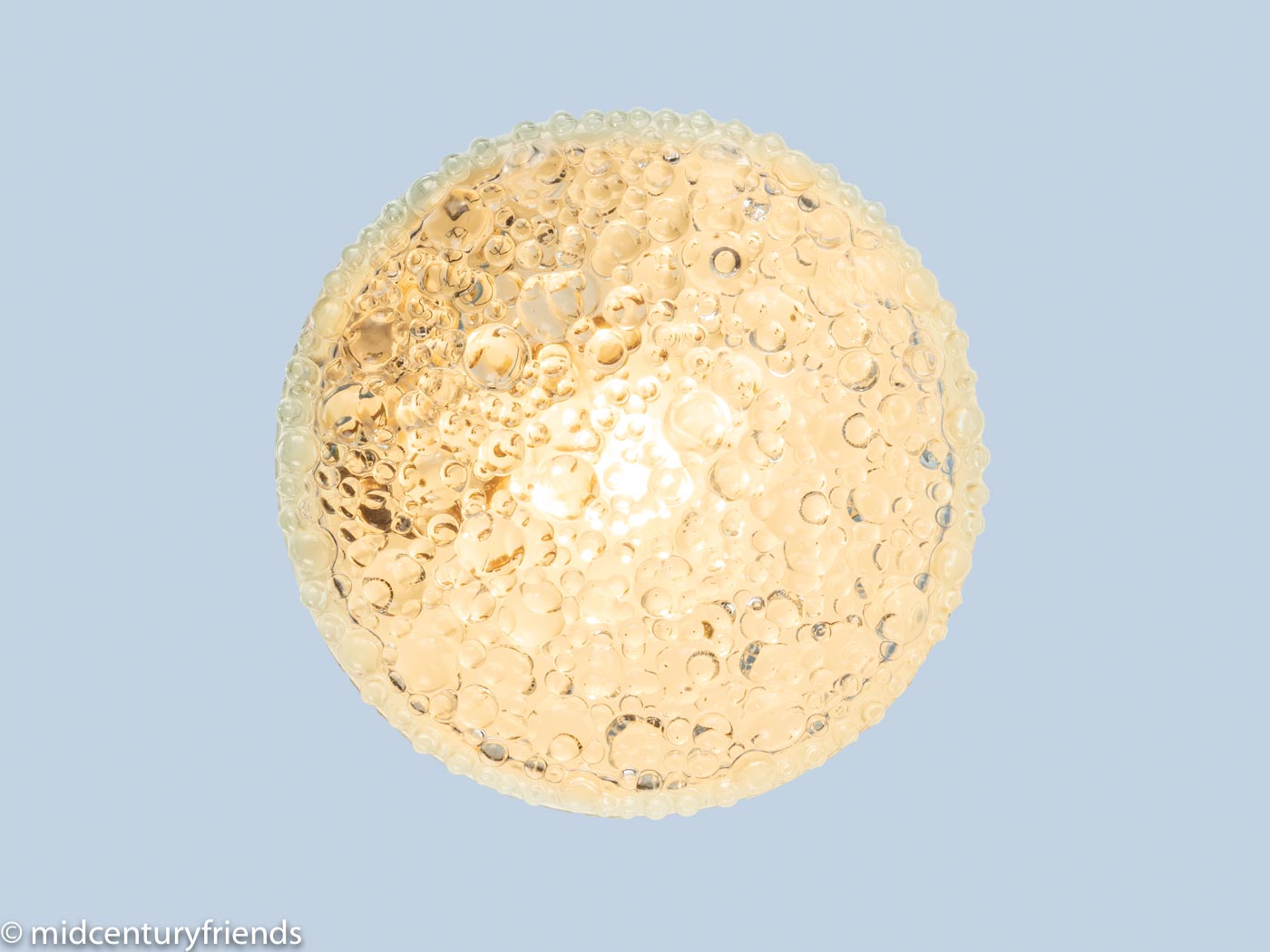 1960er Jahre Bubble Glas Wand- und Deckenlampe mit Metallrahmen, Glashütte Limburg