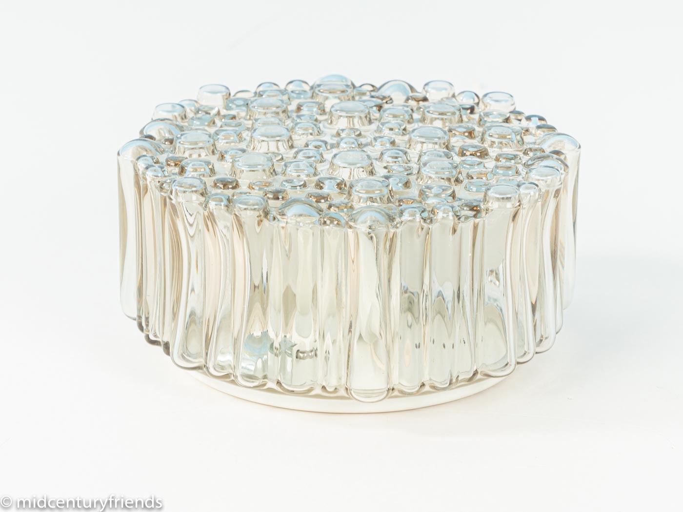 Vintage 1960s Bubble Glas Wand- und Deckenlampe by Glashütte Limburg with metal base and E27 socket