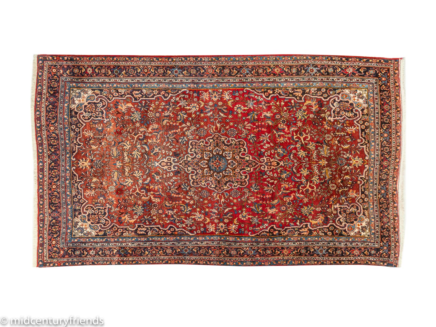 1960er Jahre Bidjar Teppich rot braun mit dichtem Flor und robustem Design 250x335 cm