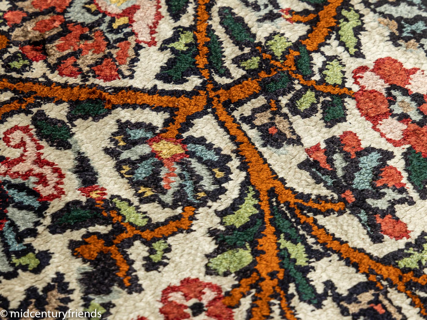 1960er Jahre Teppich, 62 x 105