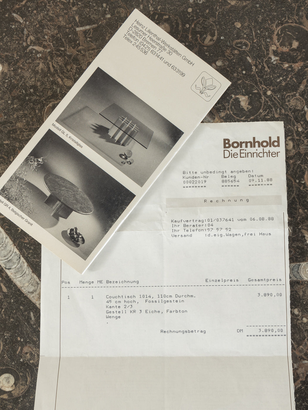 Couchtisch 1014, Heinz Lilienthal, Ø 110 cm