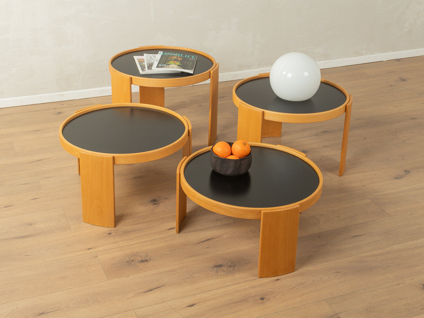 783 nesting tables, Gianfranco Frattini, Cassina