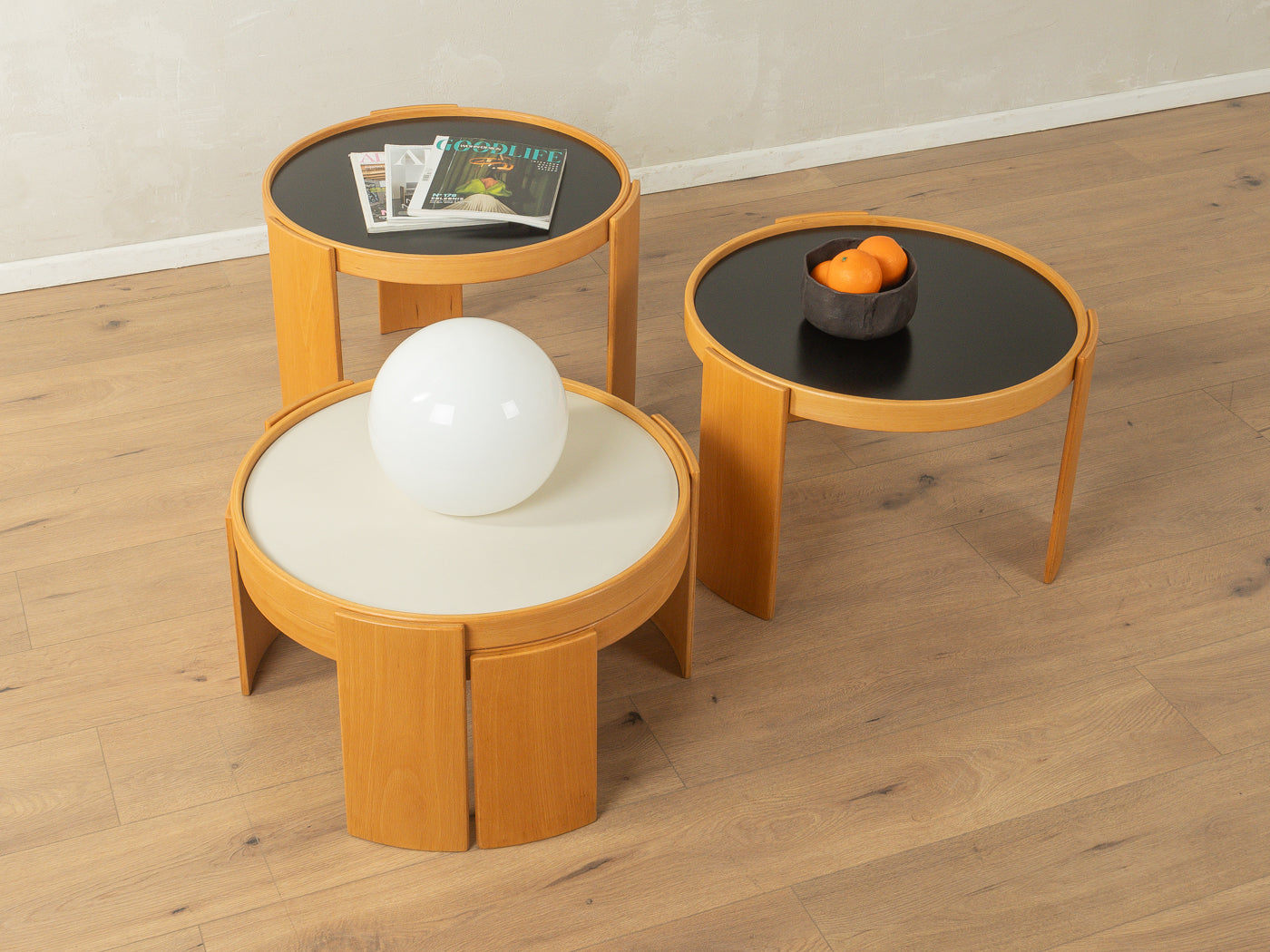 783 nesting tables, Gianfranco Frattini, Cassina