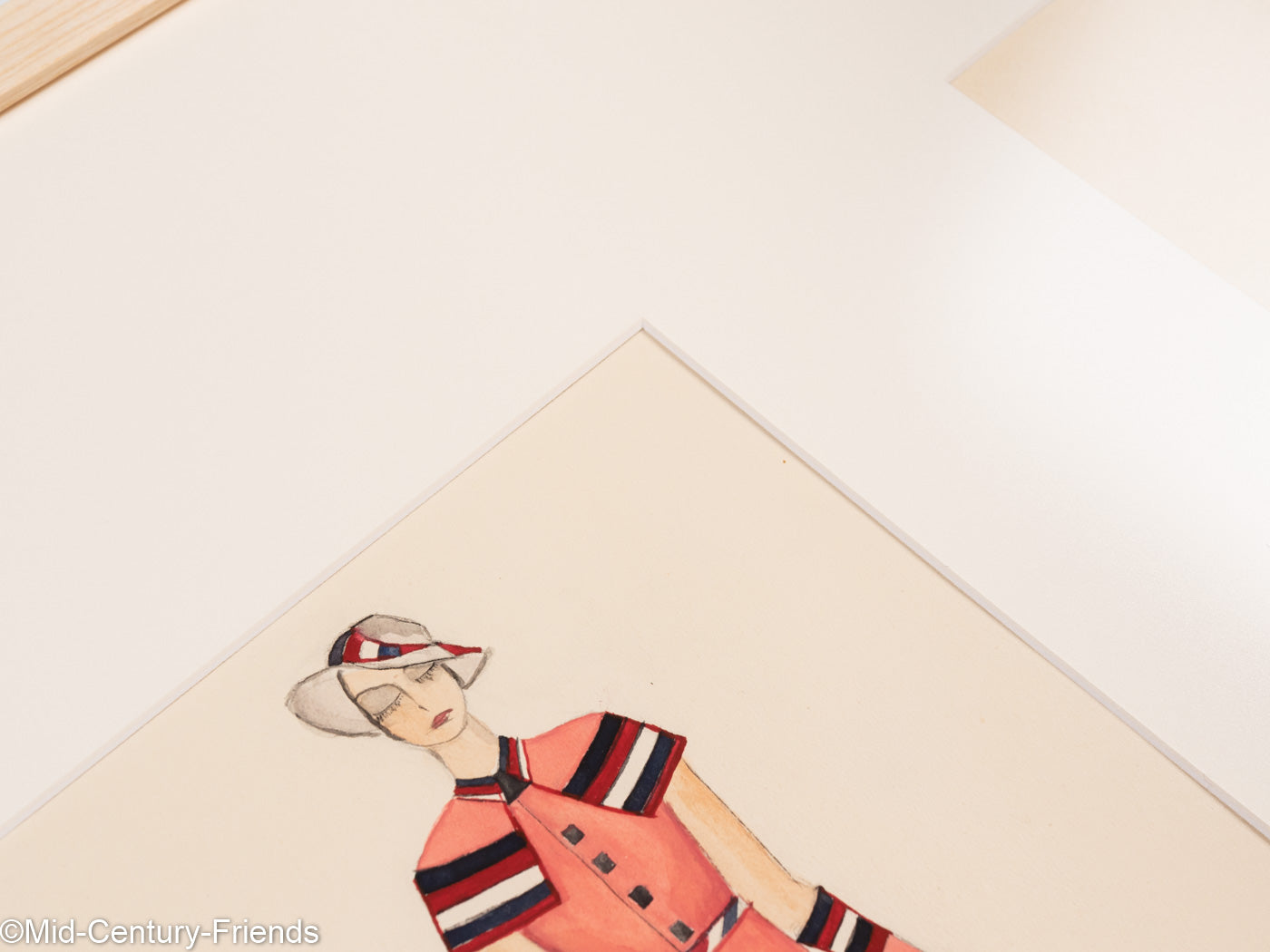 Art Déco Modezeichnungen V, Gouache auf Papier, 123 x 58 cm