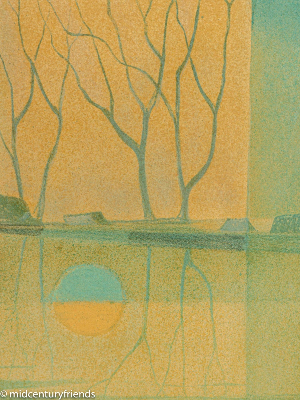 Lake, Farblithographie auf Papier, 63 x 70 cm