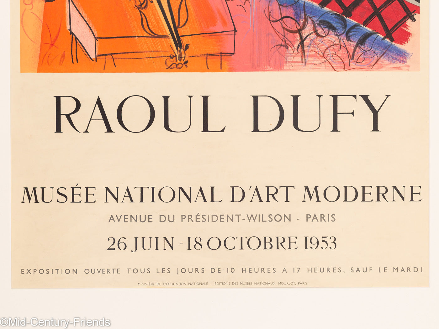 Raoul Dufy, Lithographie Ausstellungsposter, 75 x 91 cm