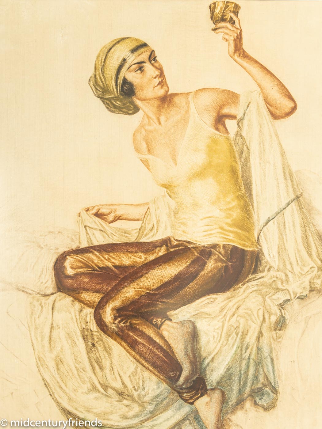 Ivo SALIGER „Freundin des Hafis“, Original-Farbradierung