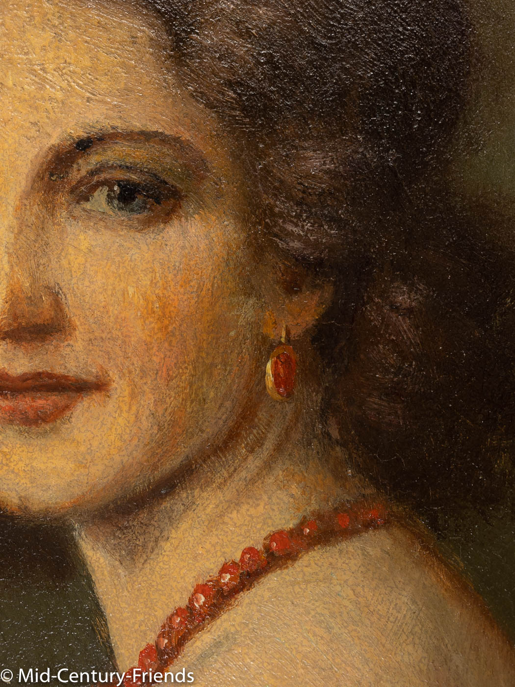 Portrait einer Frau aus den 1920er Jahren, Öl auf Platte, 55 x 60 cm