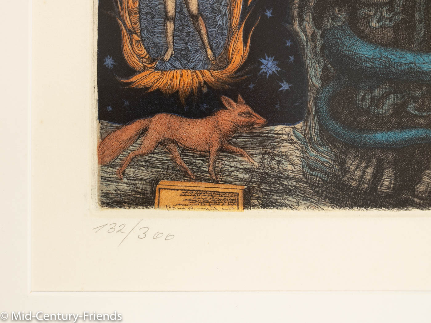 Adams Traum, Farbradierung, 53 x 63 cm