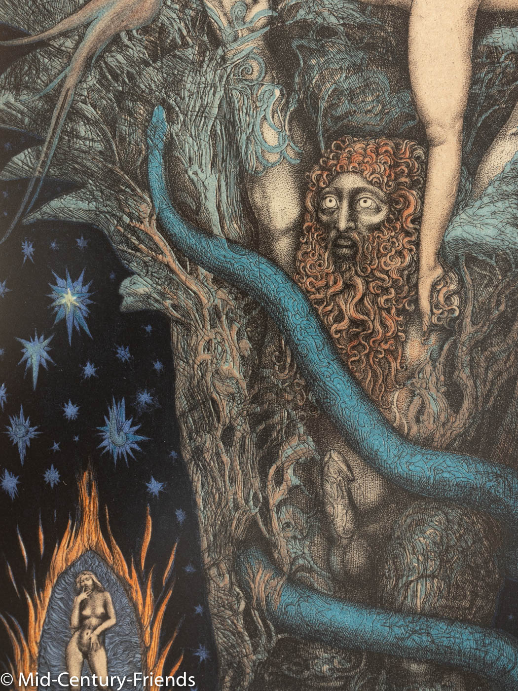 Adams Traum, Farbradierung, 53 x 63 cm