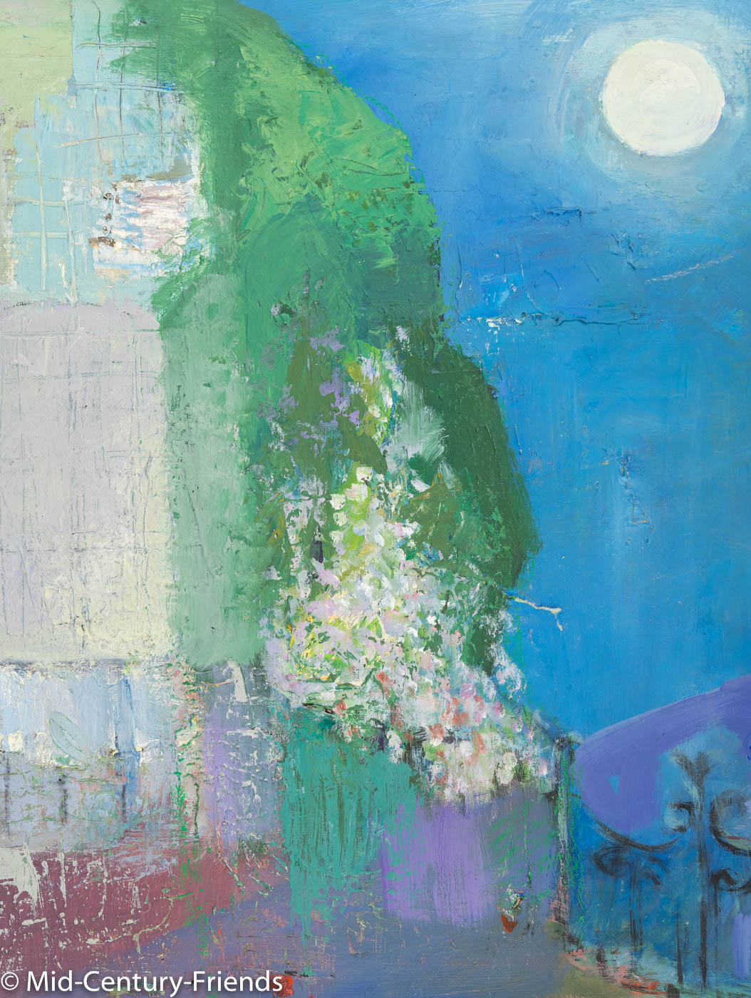 Der Mond, Öl auf Hartfaserplatte, 54 x 64 cm