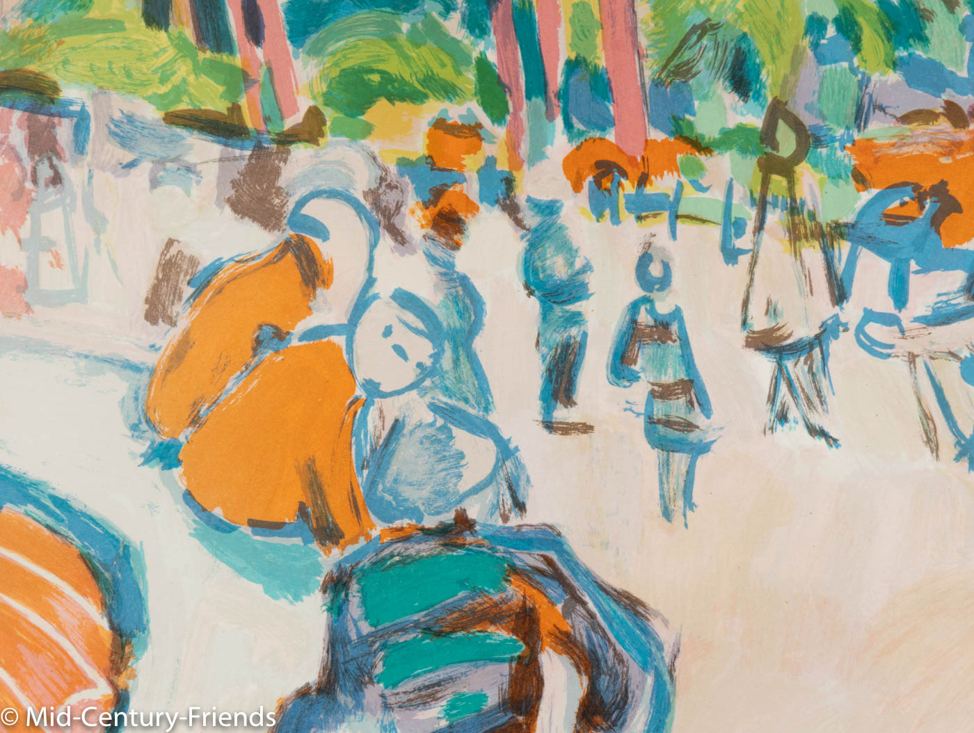 Hafenpromenade, Farblithographie