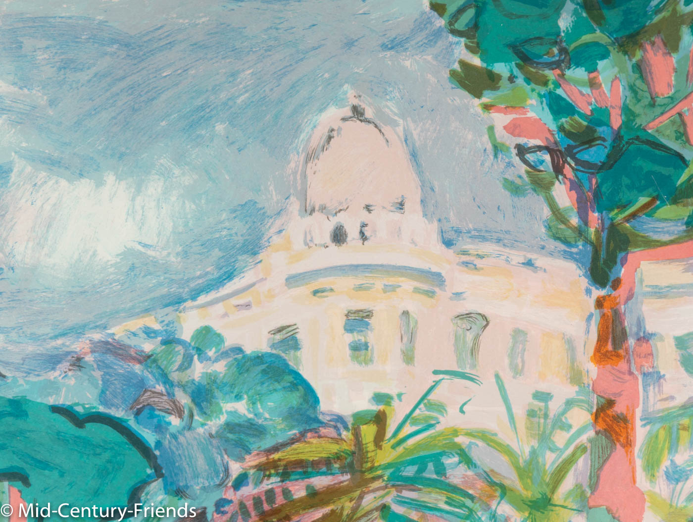 Hafenpromenade, Farblithographie