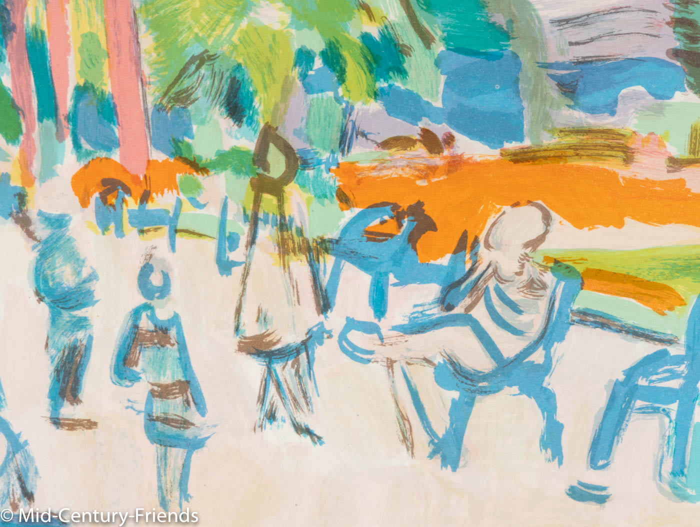 Hafenpromenade, Farblithographie