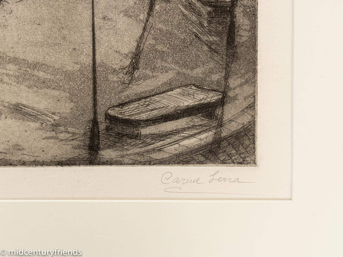 Nachtwächter, S/W Radierung Probedruck, 62 x 74 cm