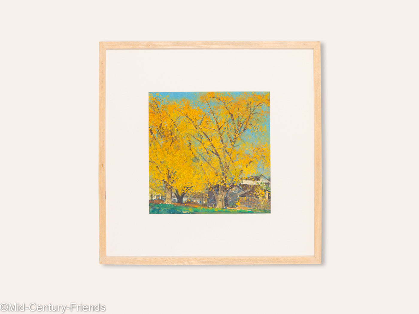 Japanischer Herbst, Gouache auf Papier, 63 x 63 cm