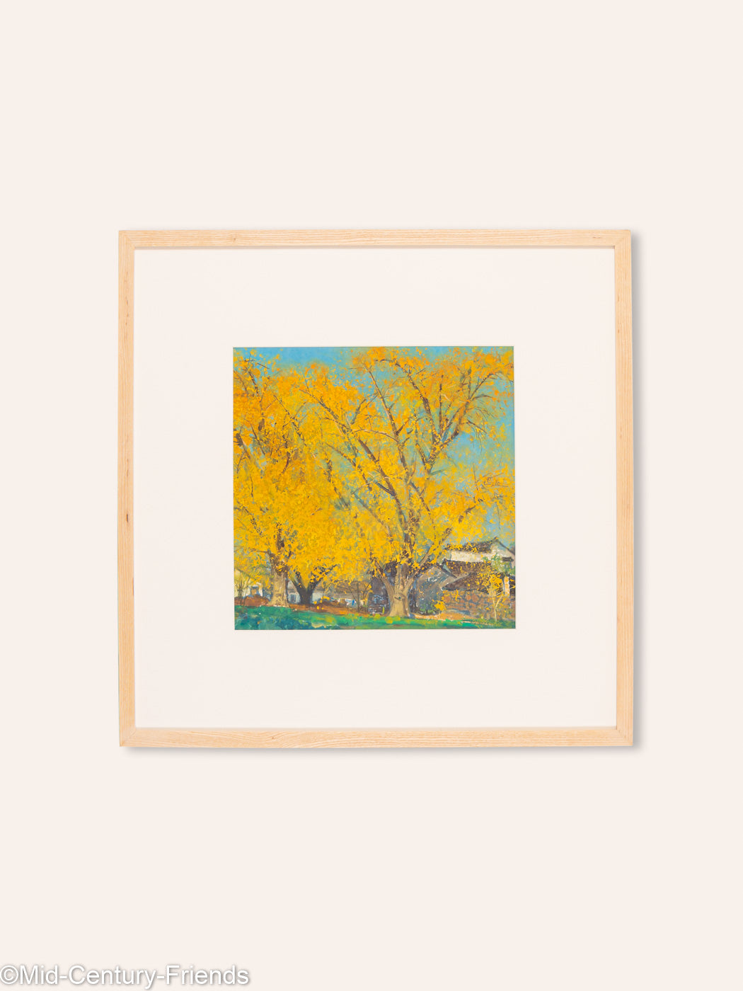 Japanischer Herbst, Gouache auf Papier, 63 x 63 cm