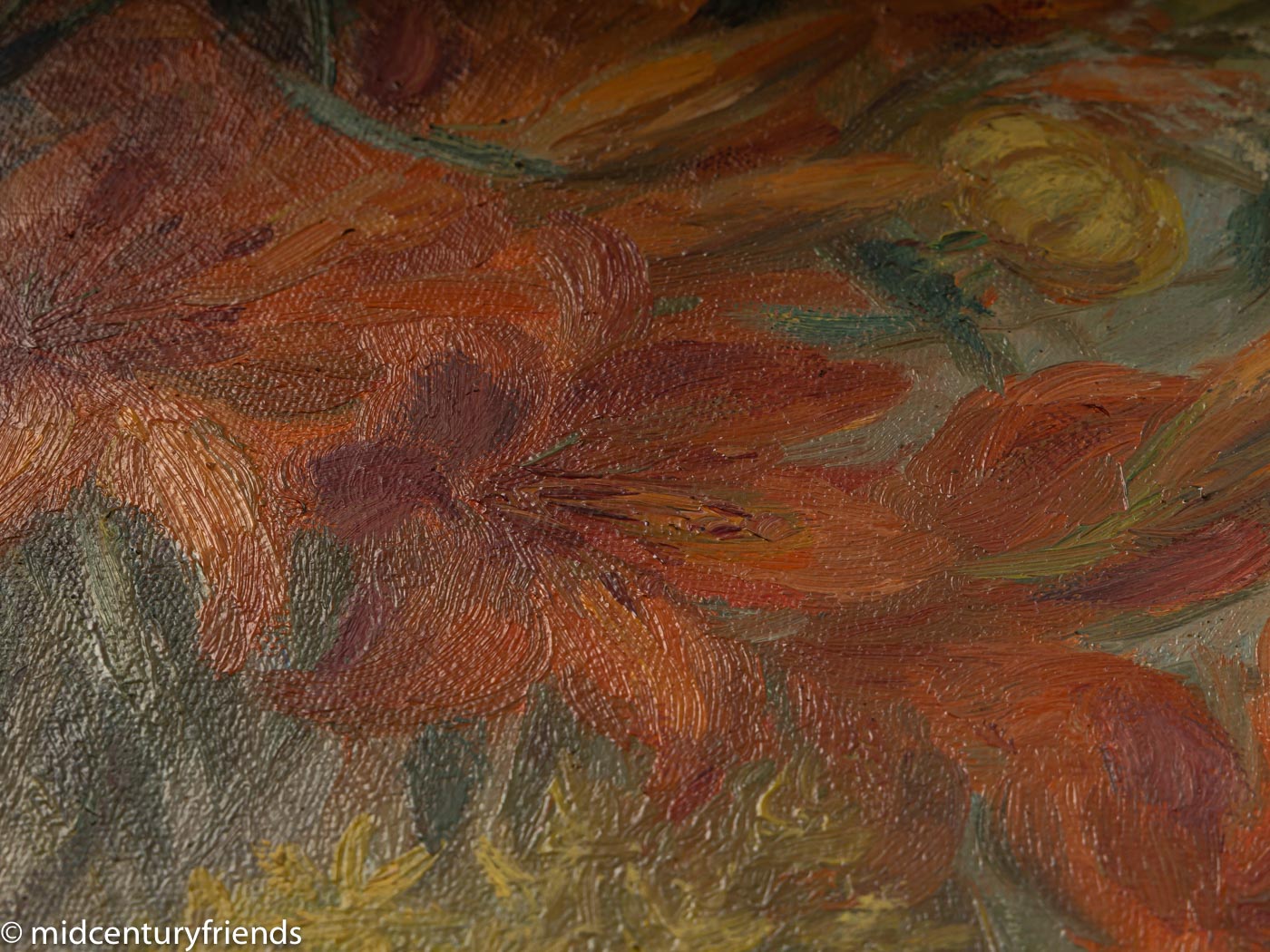 Rote Lilien, Öl auf Leinwand, 74 x 74 cm