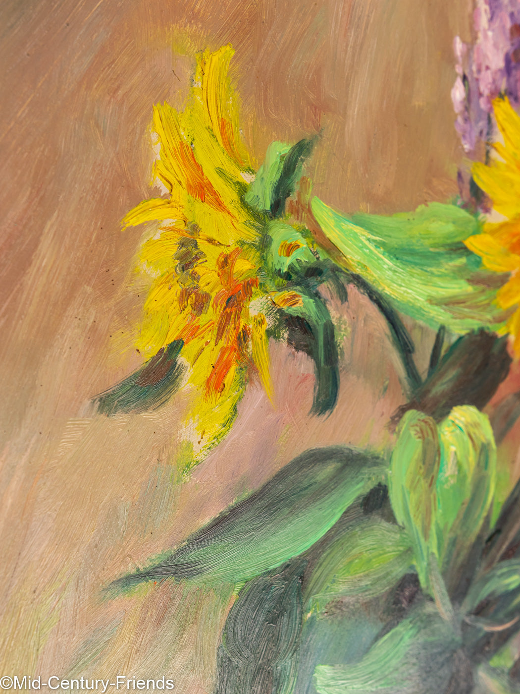 Sommerlicher Blumenstrauß, Öl auf Platte, 76 x 91 cm