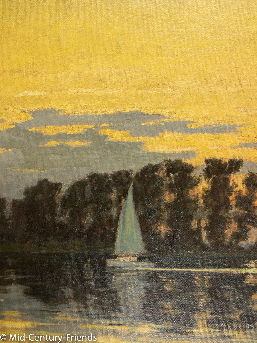 Sonnenuntergang, Öl auf Platte, 83 x 73 cm