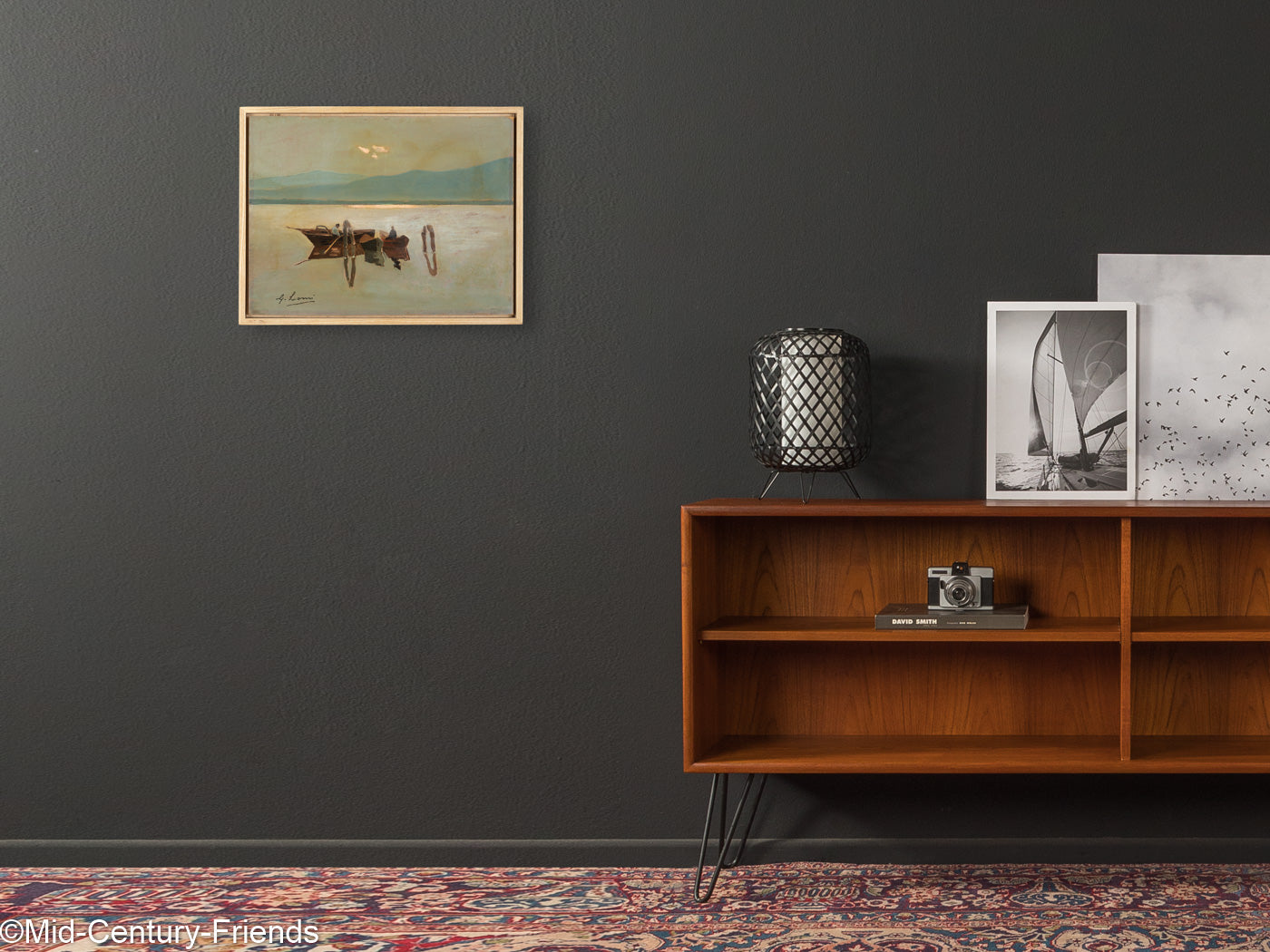 Fischerboote, Öl auf Holzplatte, 43 x 33 cm