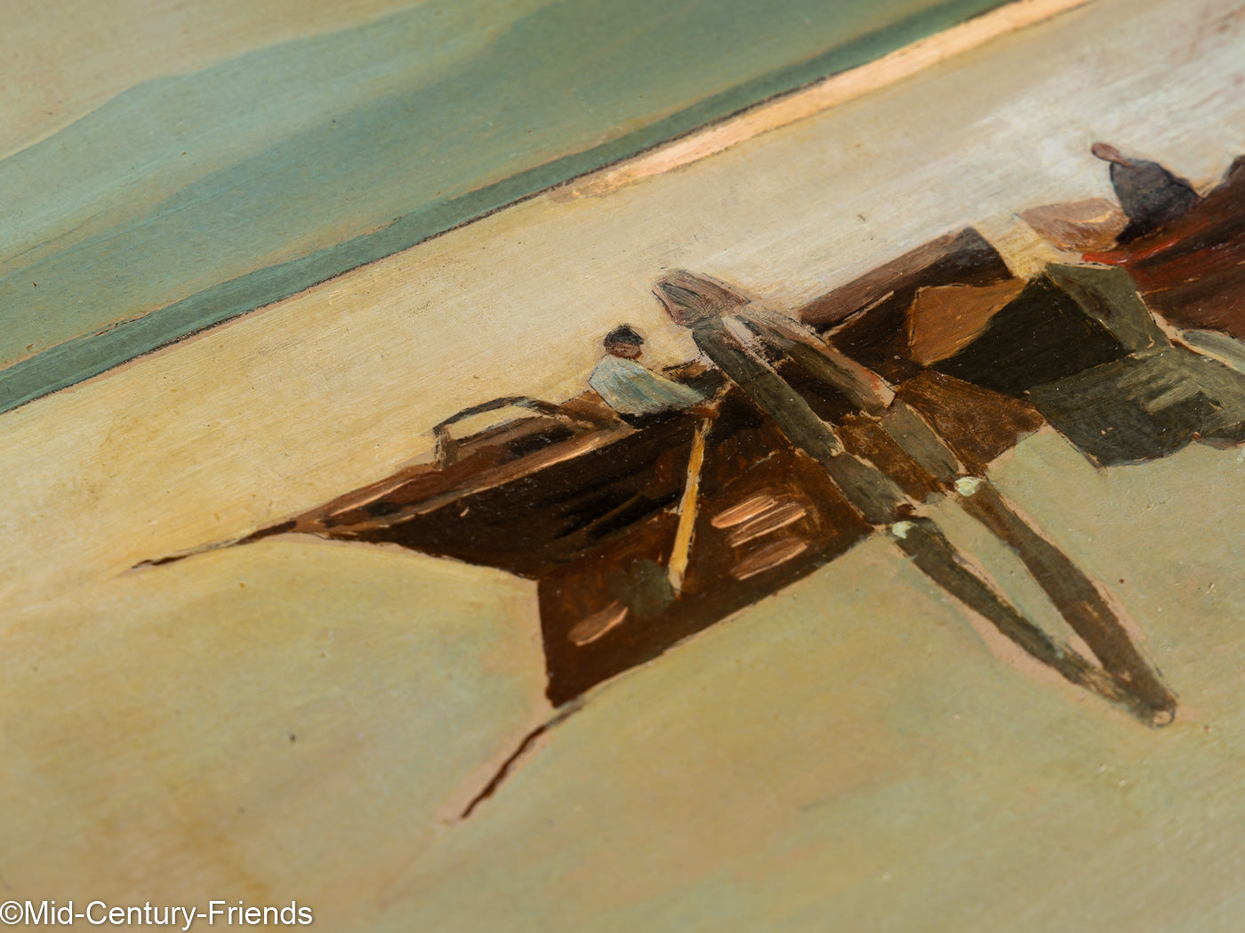 Fischerboote, Öl auf Holzplatte, 43 x 33 cm