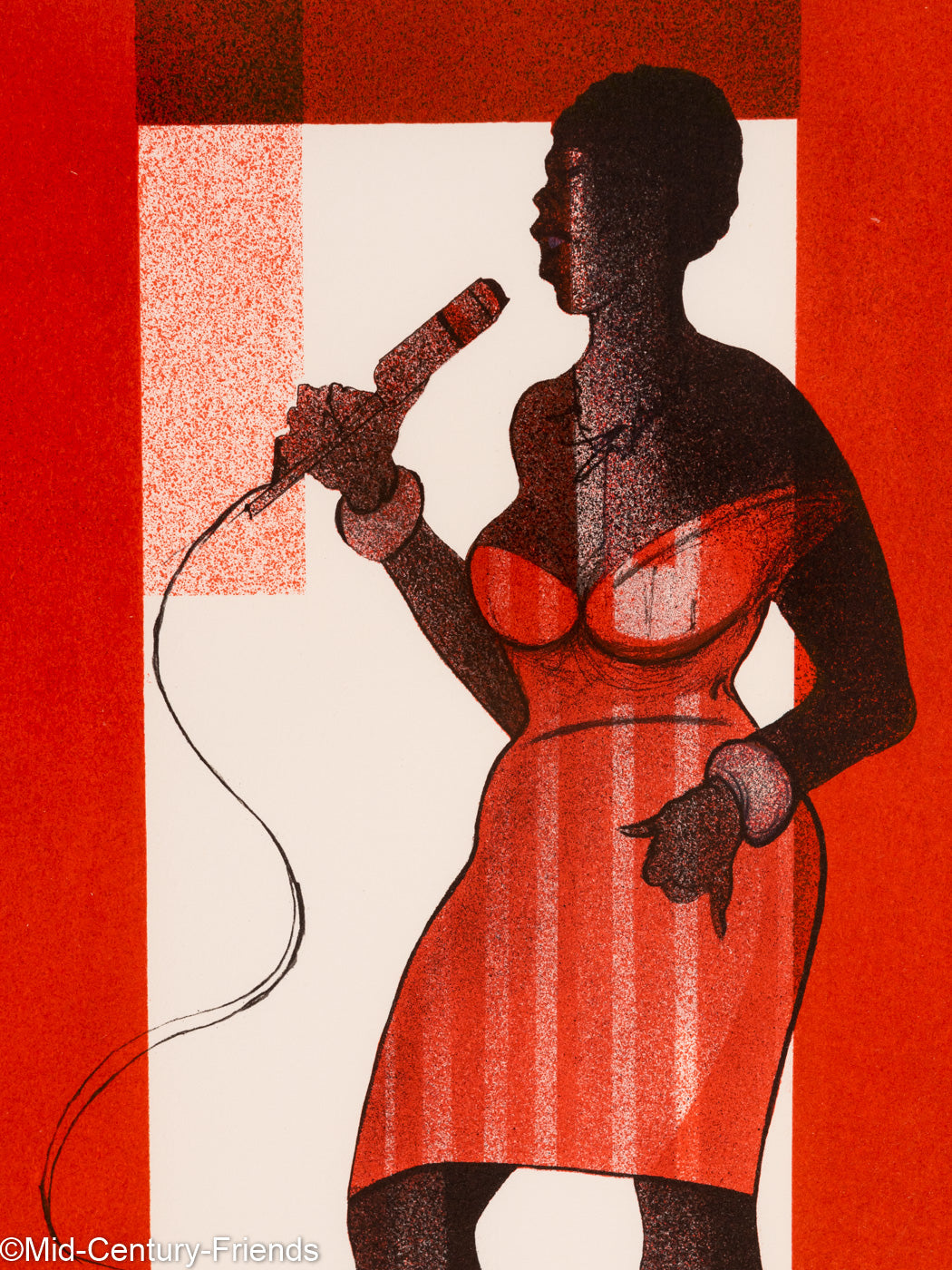 Jazz Singer, Siebdruck auf dickem Papier, 78 x 99 cm