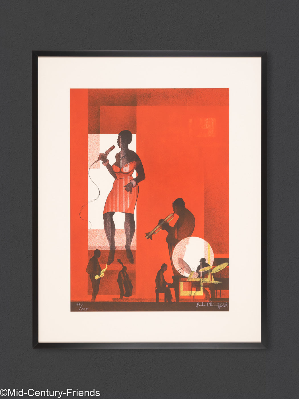 Jazz Singer, Siebdruck auf dickem Papier, 78 x 99 cm