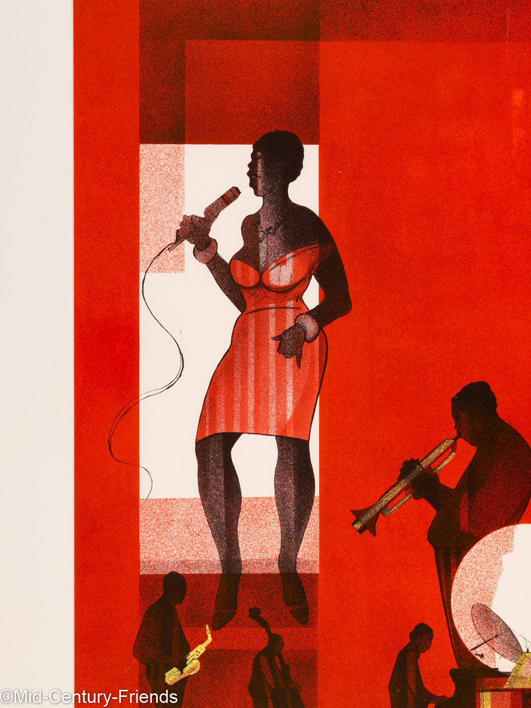 Jazz Singer, Siebdruck auf dickem Papier, 78 x 99 cm
