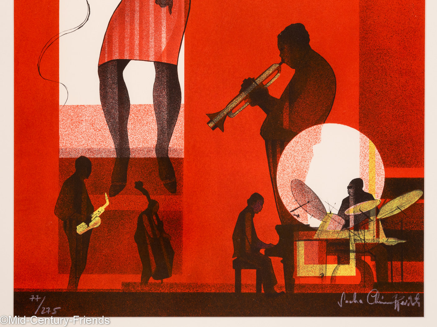 Jazz Singer, Siebdruck auf dickem Papier, 78 x 99 cm
