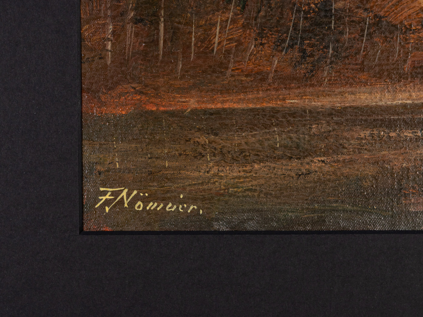 Flusslandschaft, Öl auf Leinwand, 78 x 58 cm