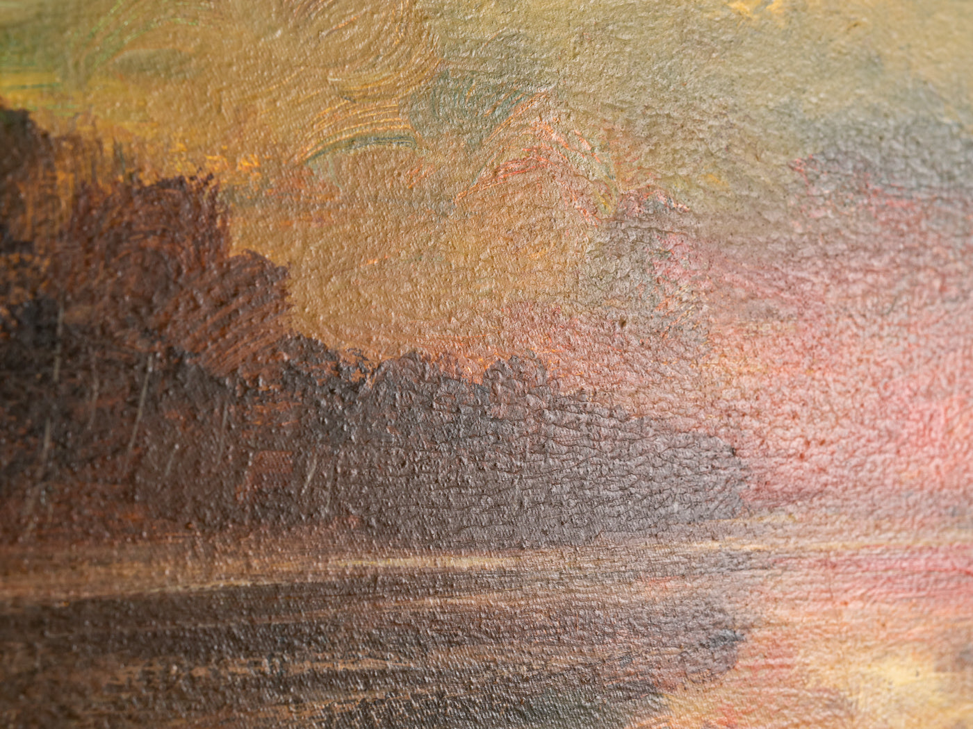 Flusslandschaft, Öl auf Leinwand, 78 x 58 cm