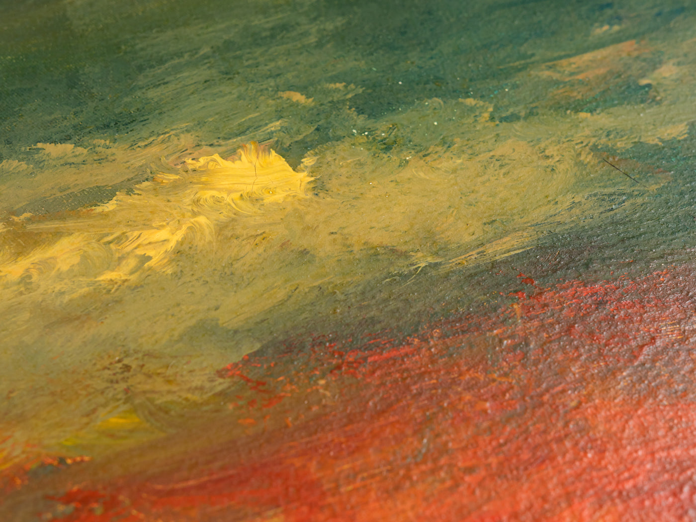Flusslandschaft, Öl auf Leinwand, 78 x 58 cm