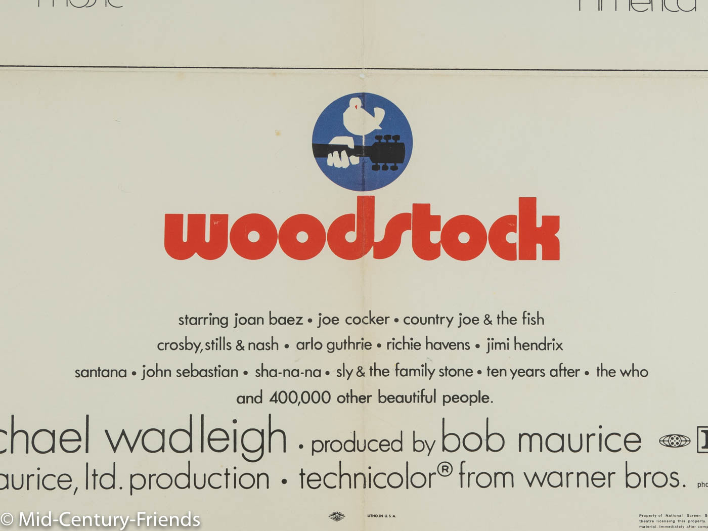 WOODSTOCK, FILMPOSTER, 92 X 123 CM