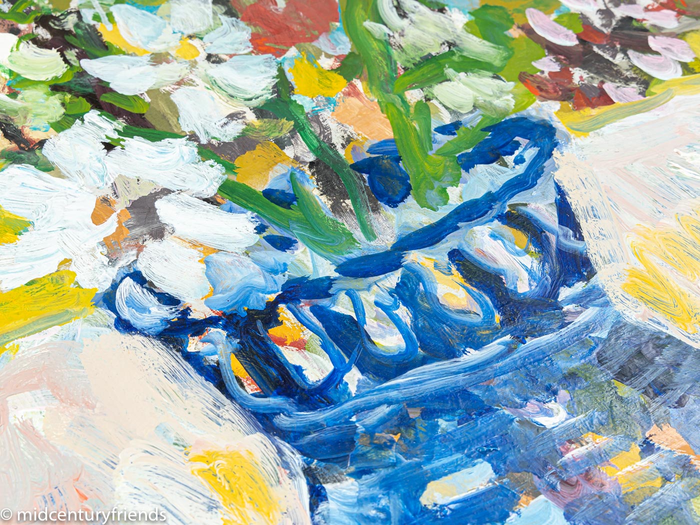 Frühlingsblumen, Öl auf Platte, 57 x 61 cm