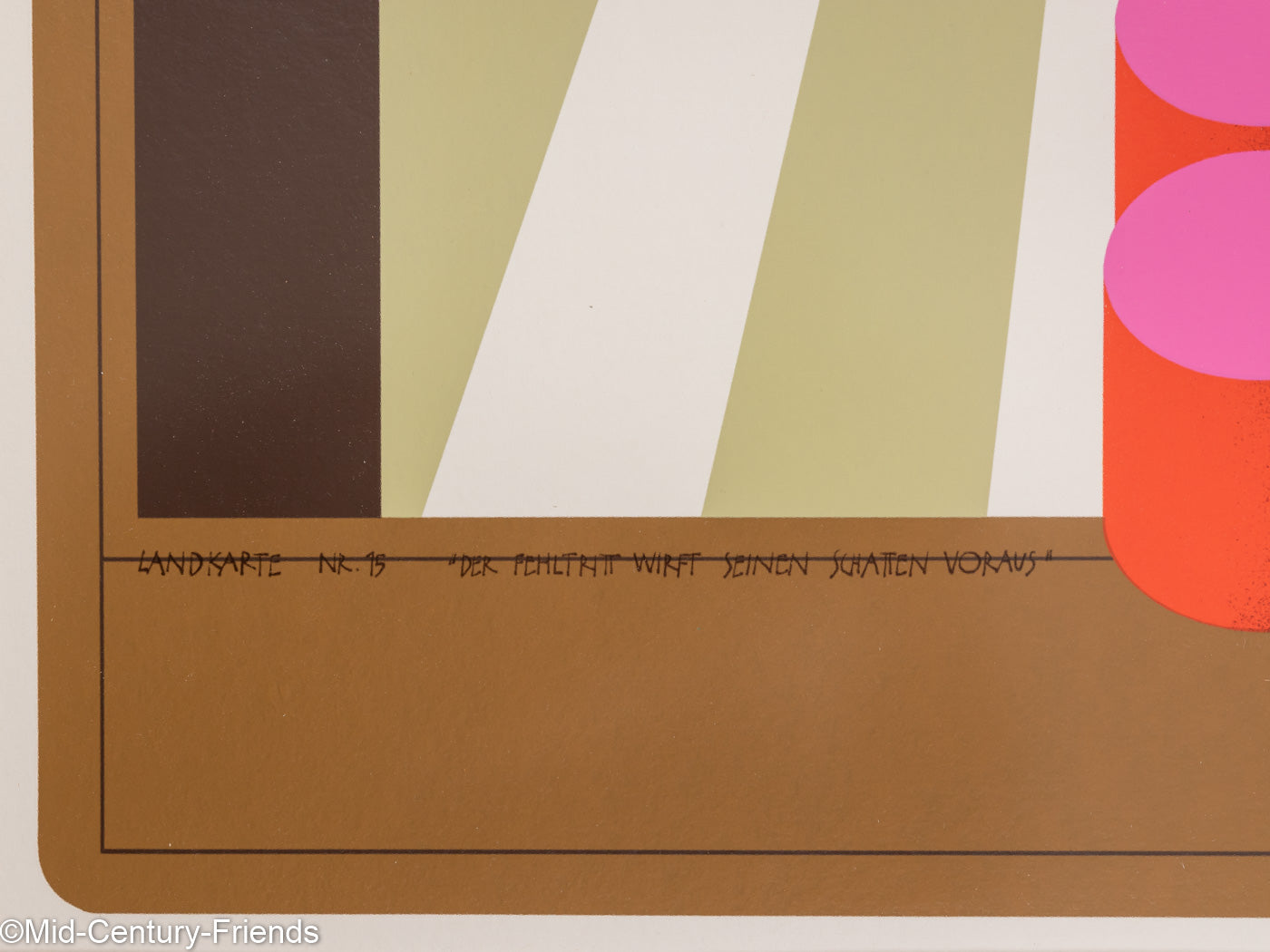 Landkarte Nr. 15 - Der Fehltritt wirft seinen Schatten voraus, Farblithographie auf Papier, 75 x 87 cm