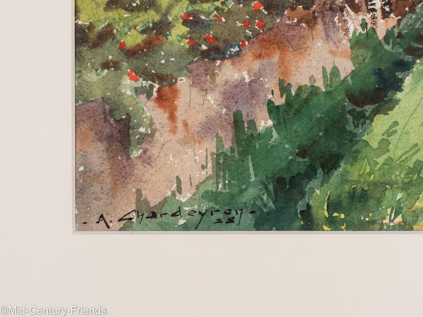 Pinien im Feld. Aquarell auf Papier, 57,5 x 47,5 cm