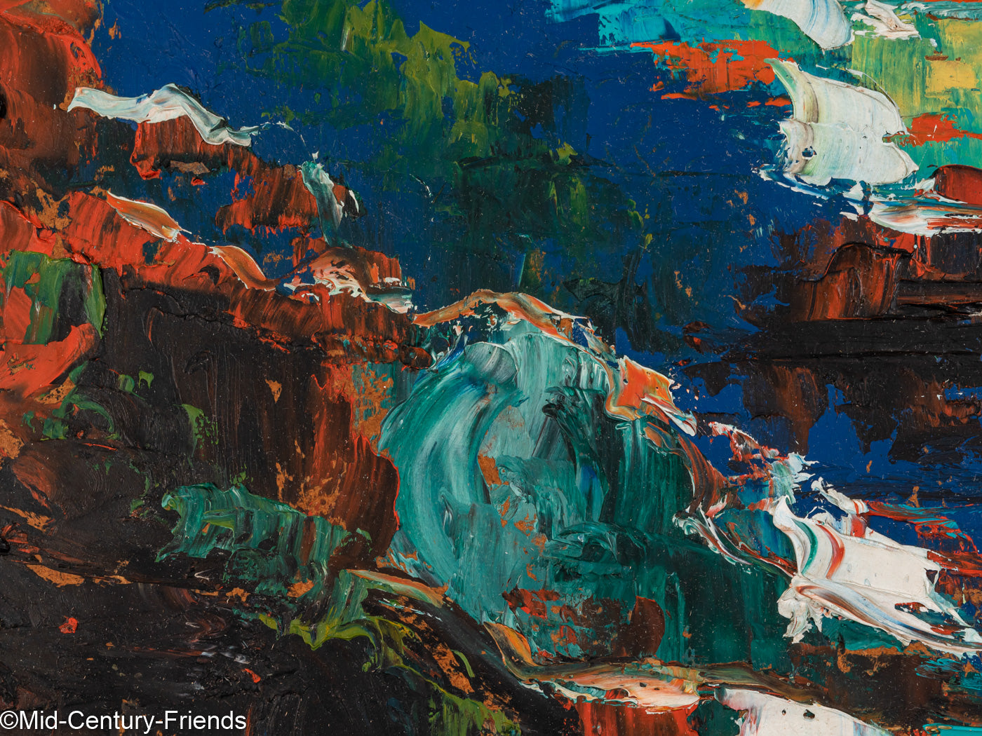 Abstrakte Küstenlandschaft, Öl auf Platte, 41 x 33 cm