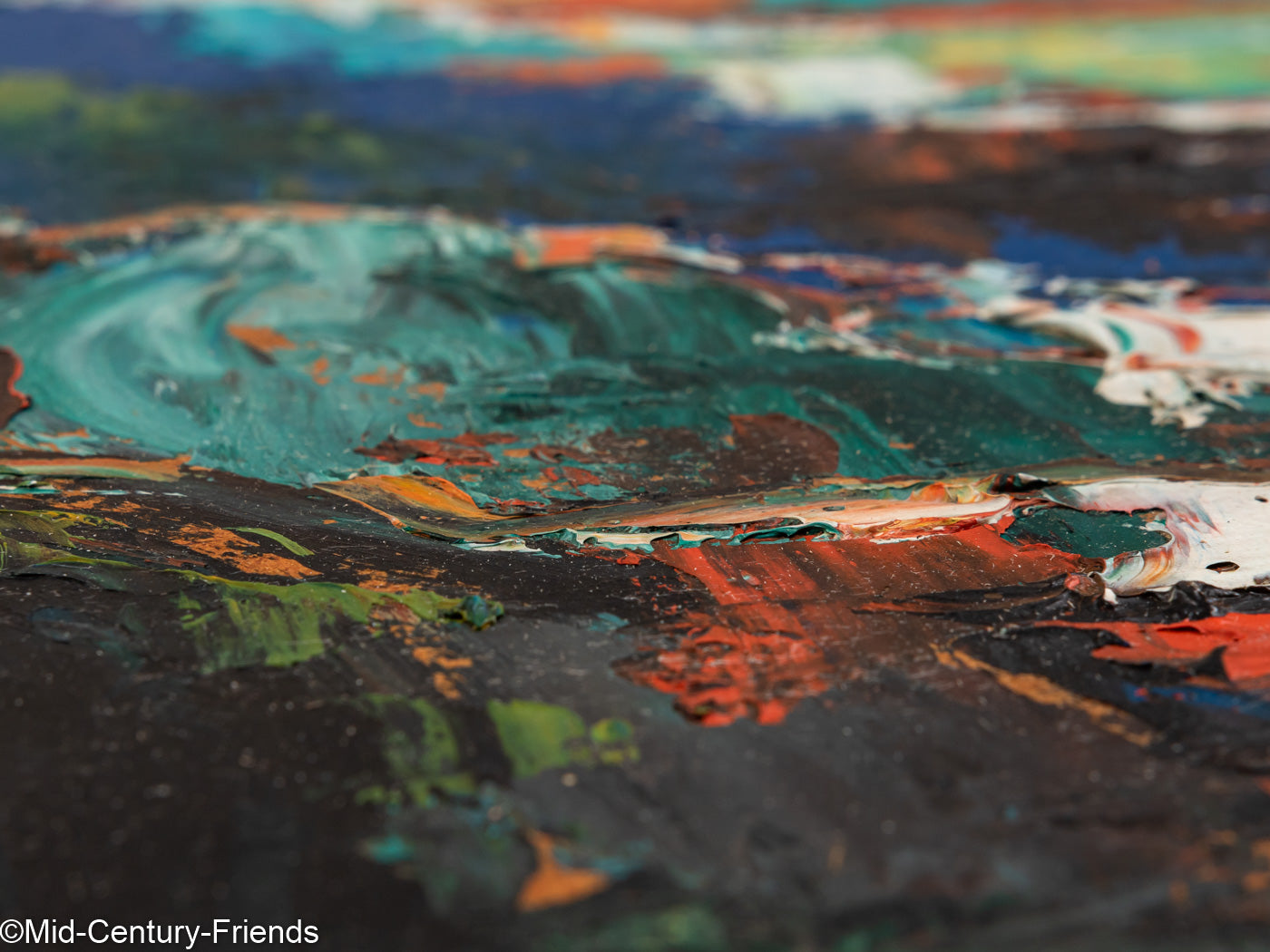 Abstrakte Küstenlandschaft, Öl auf Platte, 41 x 33 cm