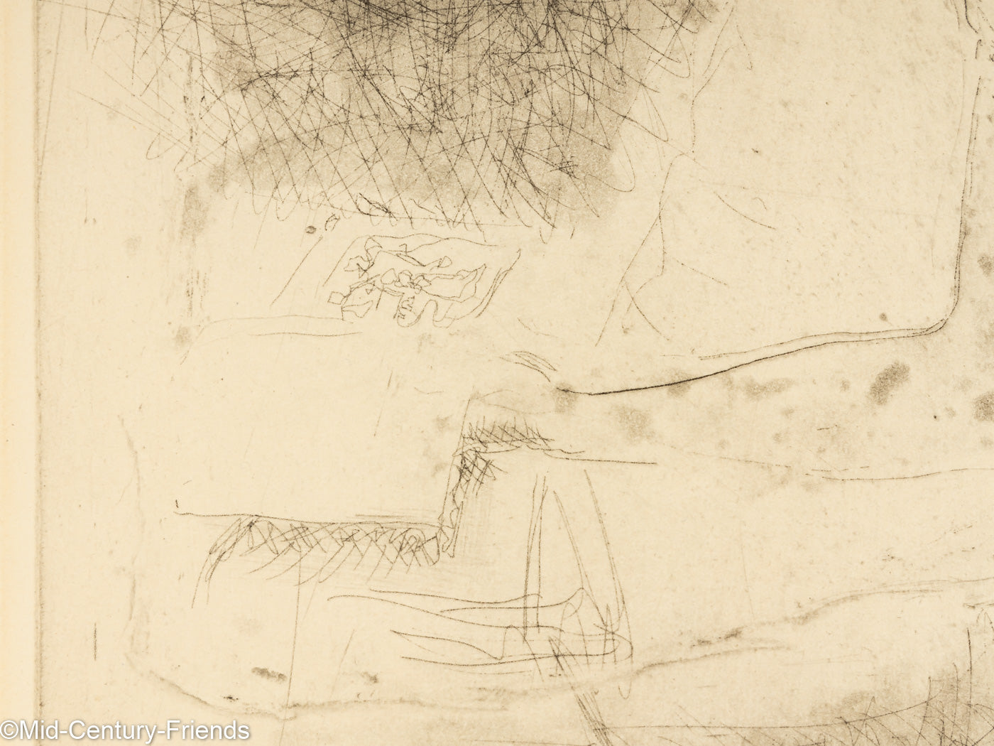 Studie eines Jungen, Radierung auf Papier, 41 x 52 cm