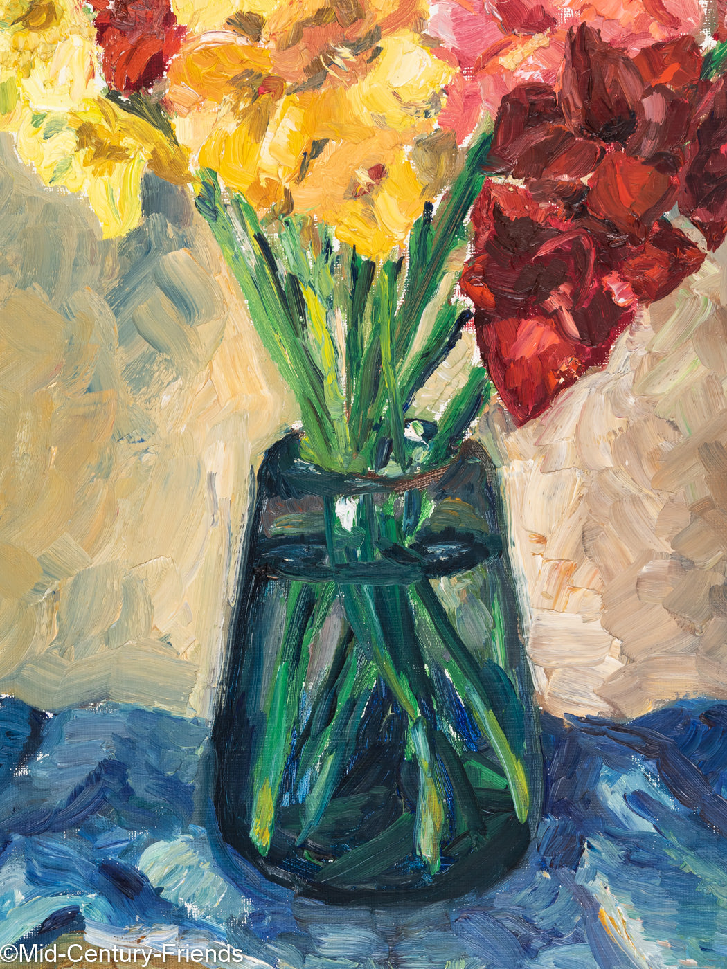 Gladiolen, Öl auf Platte, 54 x 64 cm