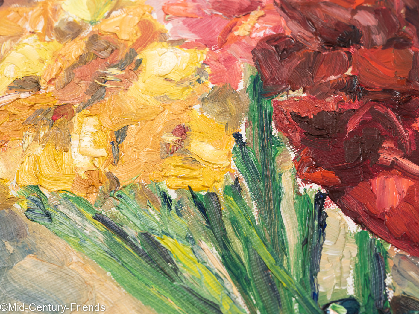 Gladiolen, Öl auf Platte, 54 x 64 cm