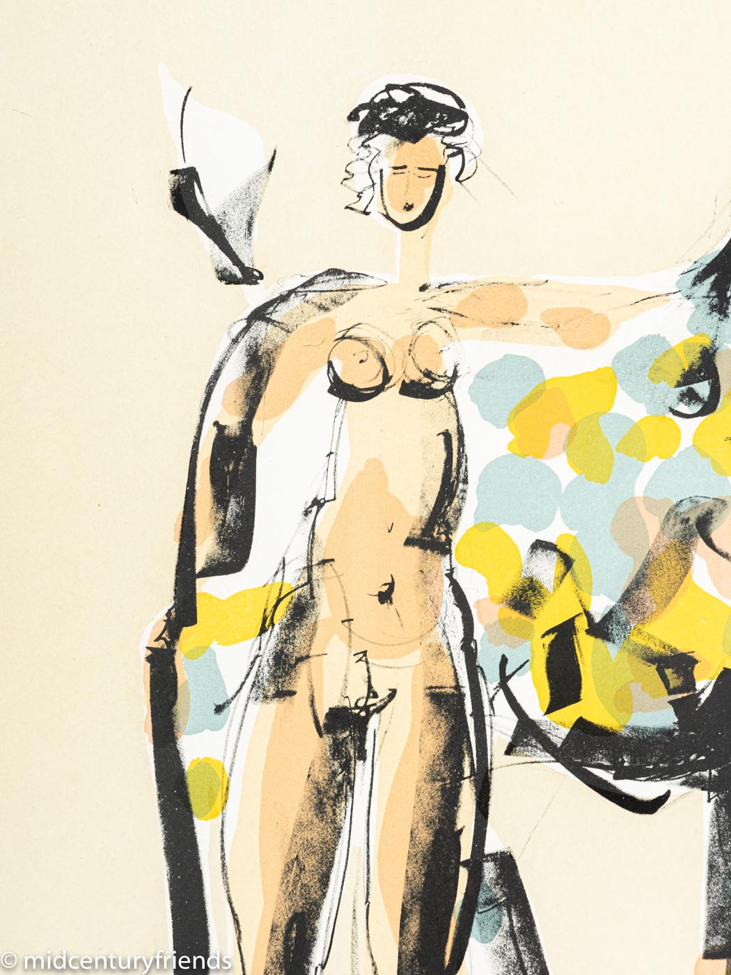 Nackte Reiterin, Farblithographie auf Papier, 63 x 88 cm
